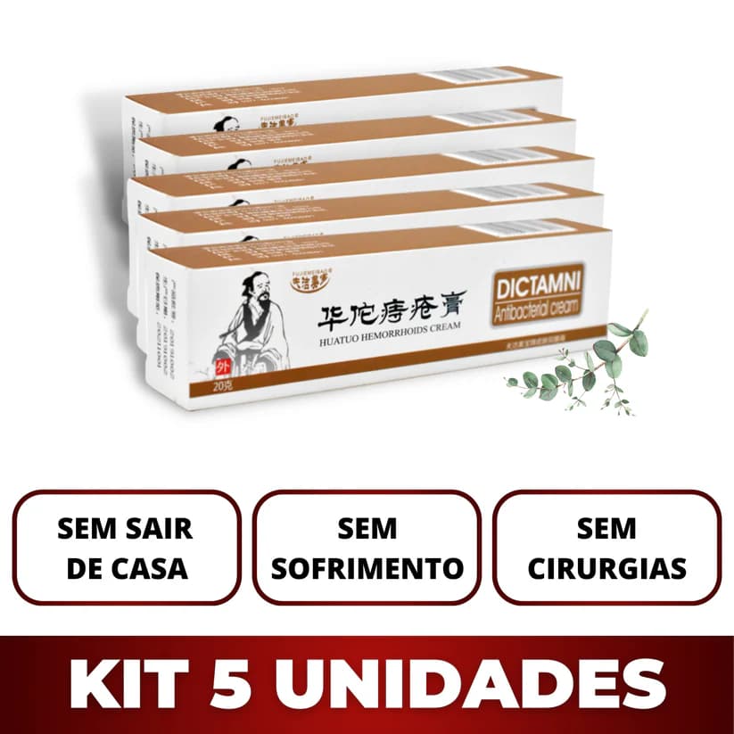Kit 5 Pomadas Japonesa para Hemorroidas - DICTAMNI